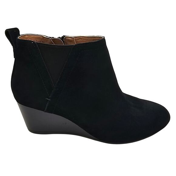 Vionic Black Suede Paloma Wedge Bootie Ankle Boots Women's Size 9 - Picture 9 of 10